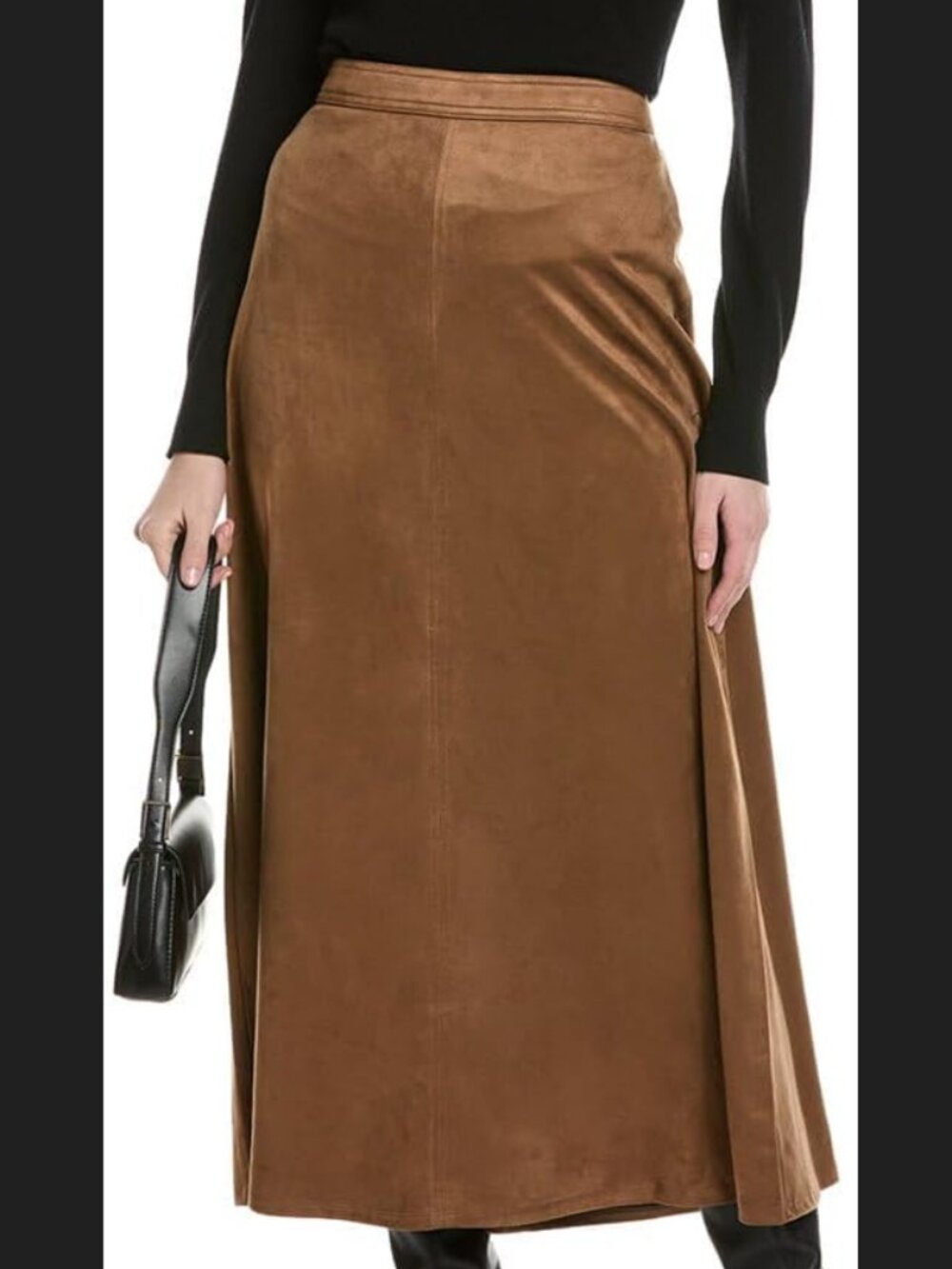 NWT! Vince Camuto Faux Suede A-Line Midi Maxi Skirt Camel Brown XL